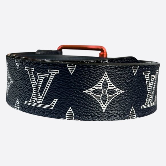 Louis Vuitton Navy Blue Monogram Upside Down Belt - Picture 2 of 3
